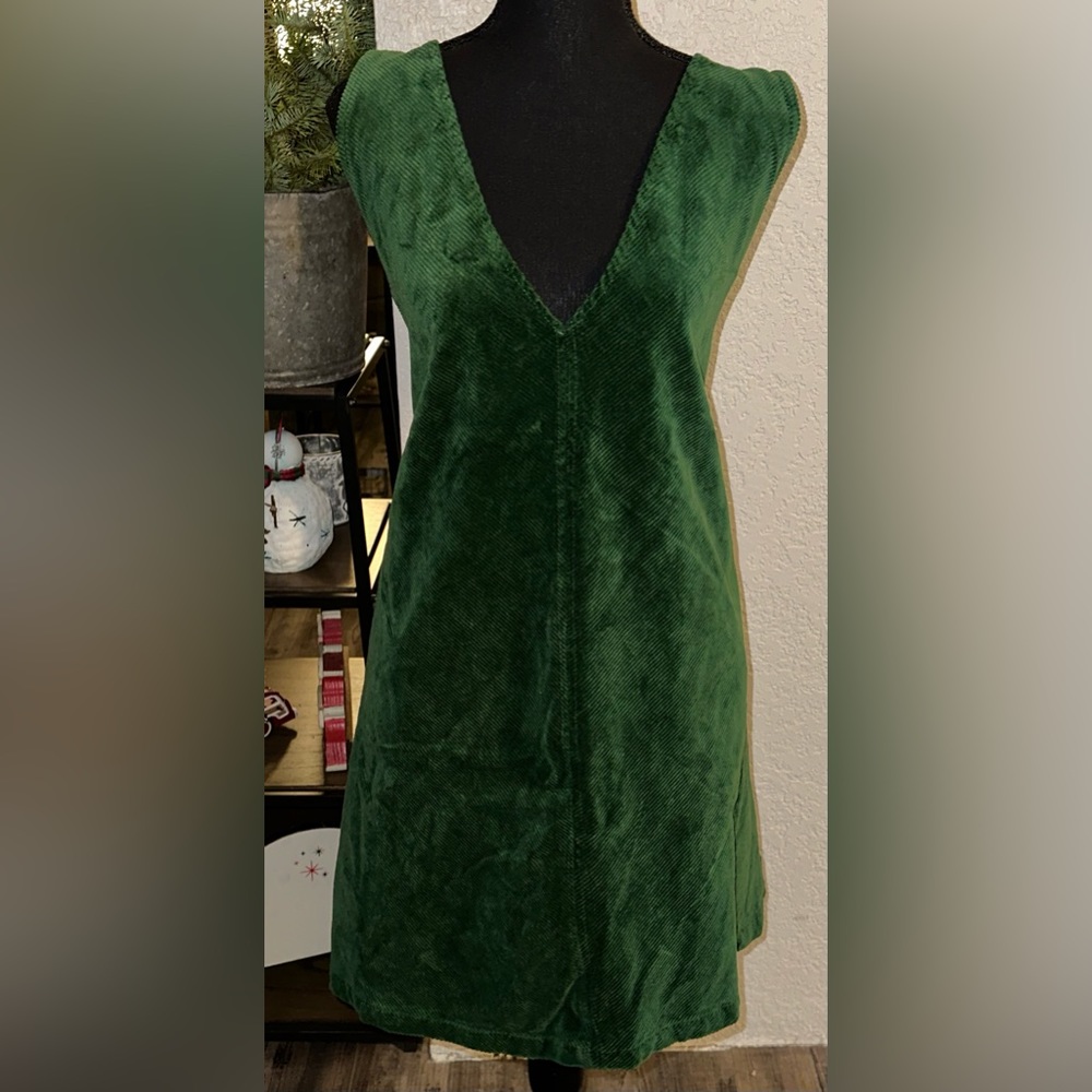 New with tag ModCloth 4x green corduroy dress